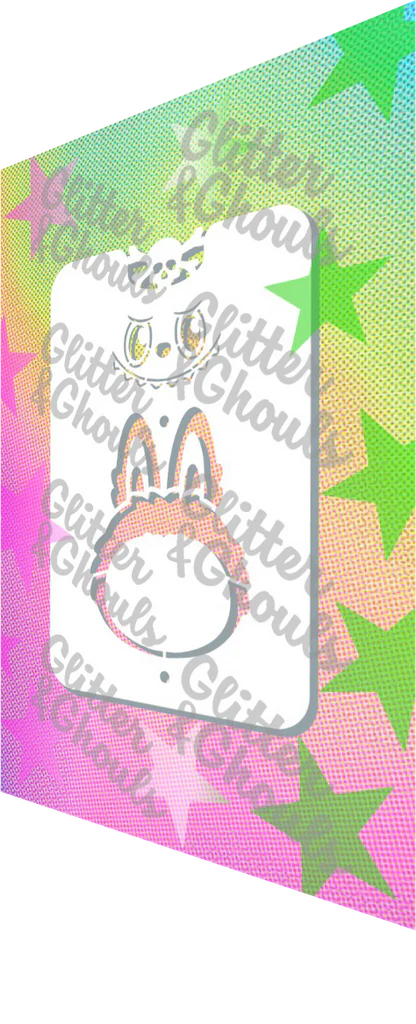 Glitter & Ghouls Stencil La Bu Bu - 2 Parts Face 864