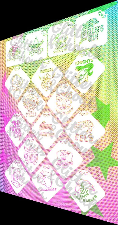 Glitter & Ghouls Stencil Rugby League Team Symbols