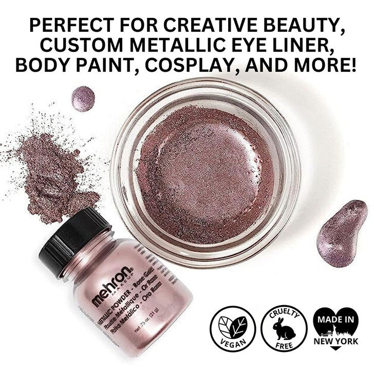Mehron Metallic Powder - ROSE GOLD 28g
