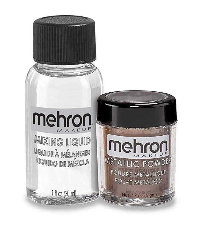 Mehron Metallic Powder - BRONZE with Mixing Liquid Carded