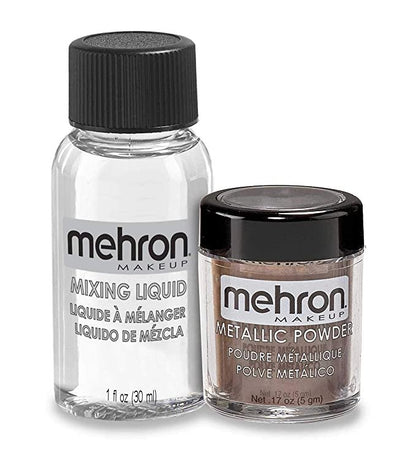 Mehron Metallic Powder - BRONZE with Mixing Liquid Carded