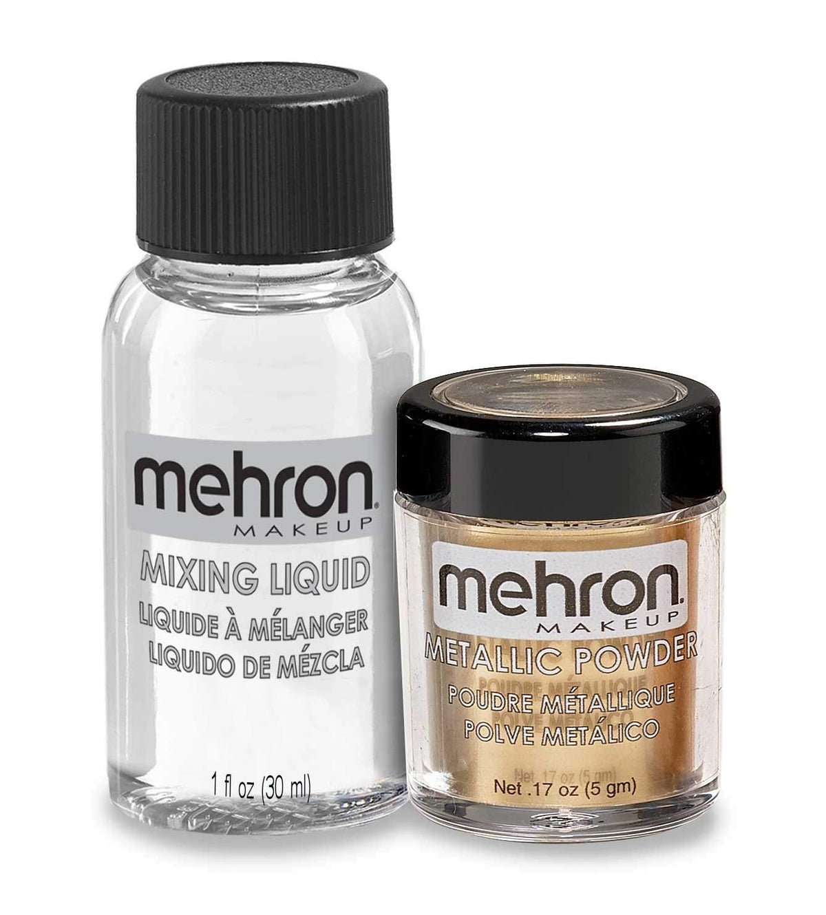 Mehron Metallic Powder - GOLD with Mixing Liquid Carded