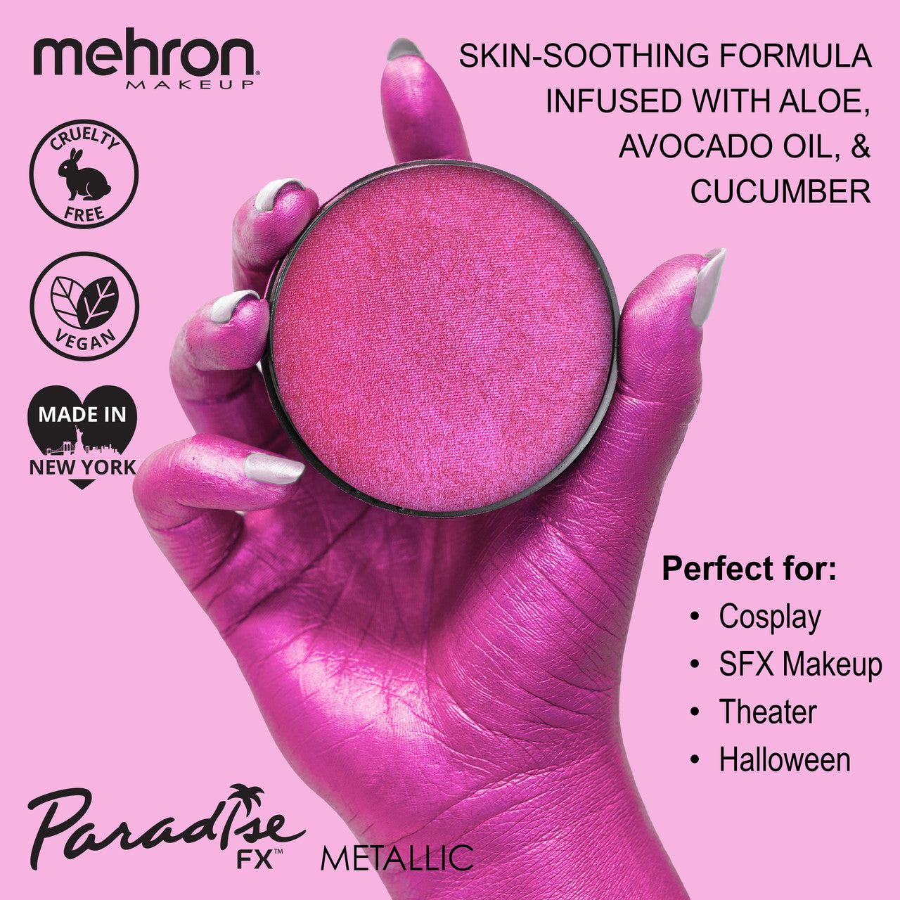 Mehron Paradise Brilliant Fushia (Metallic Pink) 800BFF