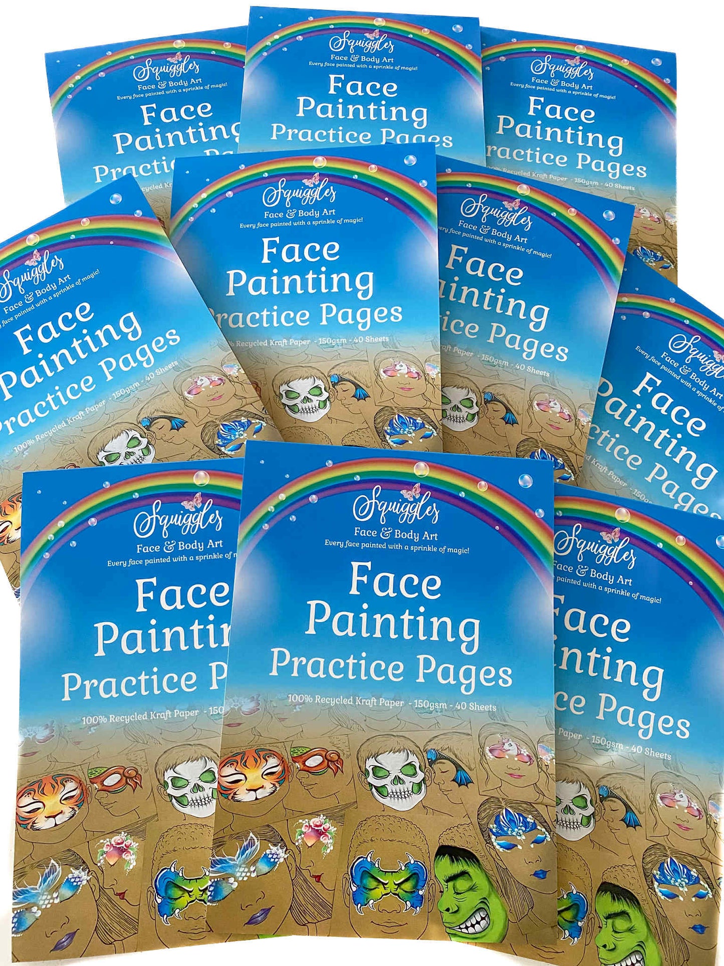 Squiggles Face Painting Practice Pages