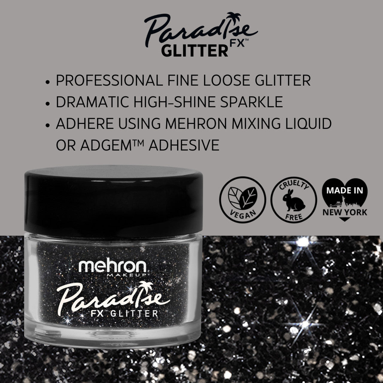 Mehron Paradise FX Glitter Black 7g