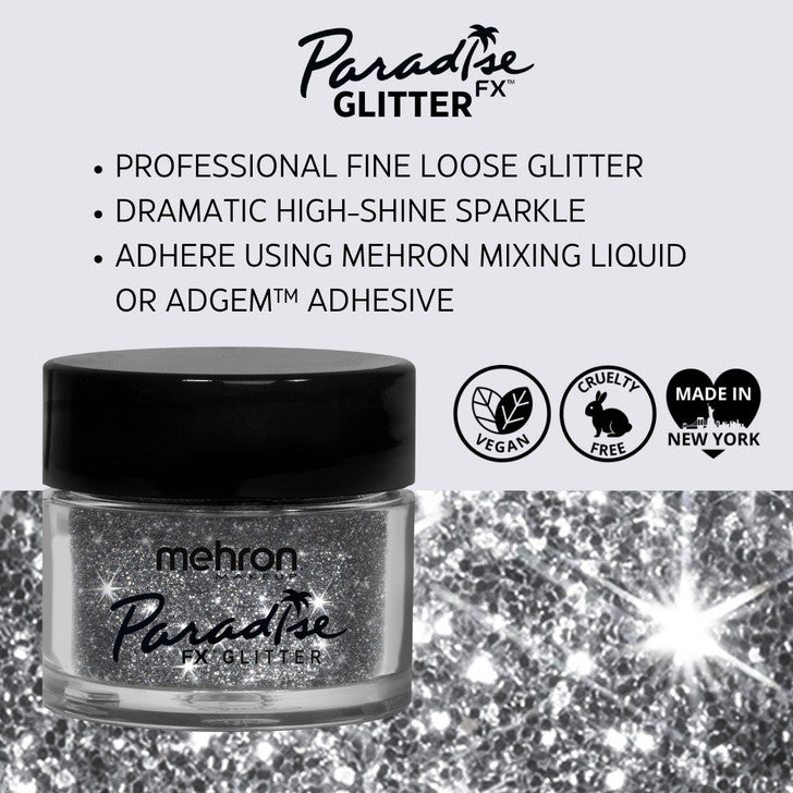 Mehron Paradise FX Glitter Silver 7g