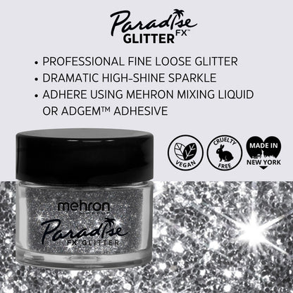 Mehron Paradise FX Glitter Silver 7g