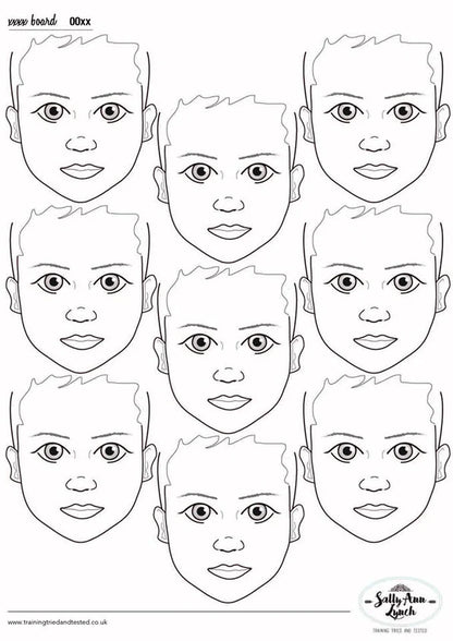 Sally-Ann Lynch Practice Board A2 Portrait x9 Child Face
