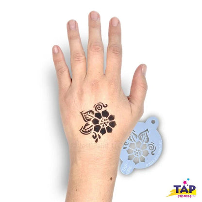 Jest Paint Stencil TAP 086 Henna Full Flower with Leaves