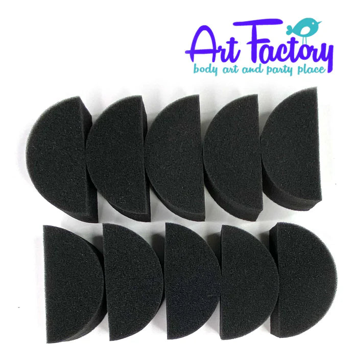 Art Factory Half Circle Black Sponge 10 Pack