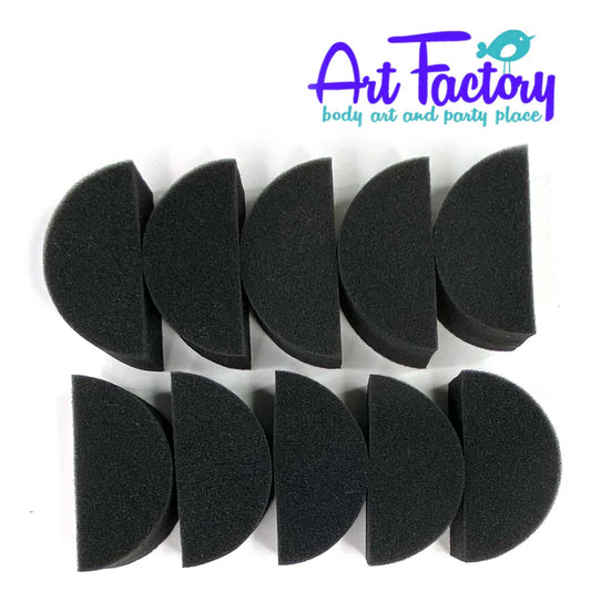 Art Factory Half Circle Black Sponge 10 Pack