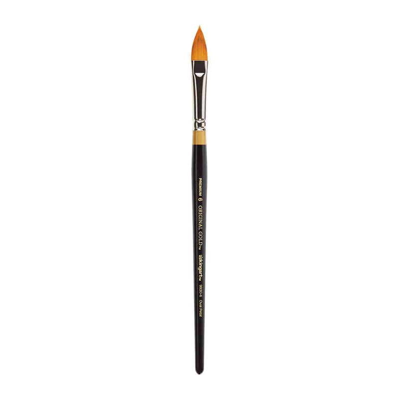 Kingart 9930 Original Gold 9930 Oval Floral Petal Brush - Premium 6