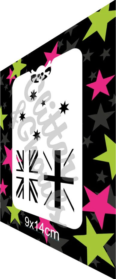 Glitter & Ghouls Stencil Aussie Union Jack & Southern Cross 076