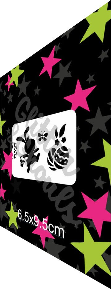 Glitter & Ghouls Stencil - Easter Happy Bunny 133