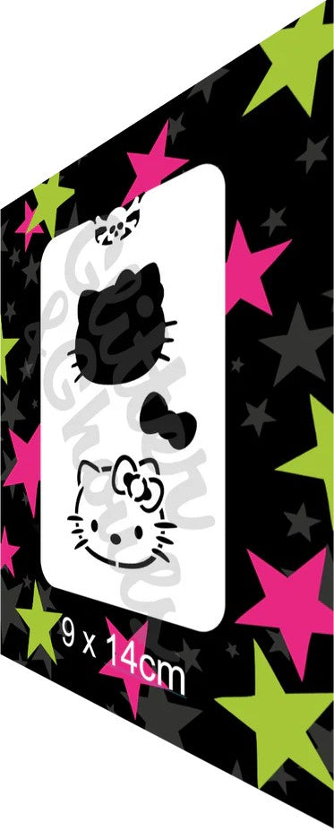 Glitter & Ghouls Stencil Hi Cute Kitty 554