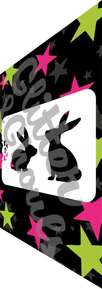 Glitter & Ghouls Stencil - Bunny Silhouettes 851