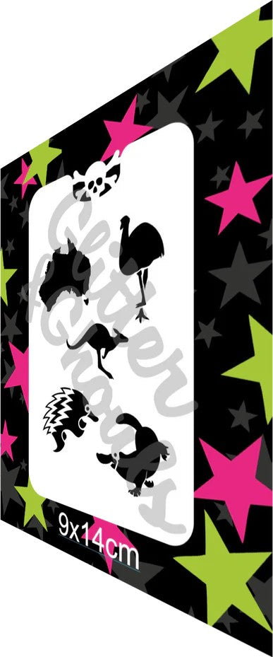 Glitter & Ghouls Stencil Aussie Animals #3 - 116