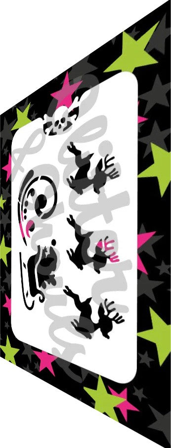Glitter & Ghouls Stencil Reindeer & Santa 117